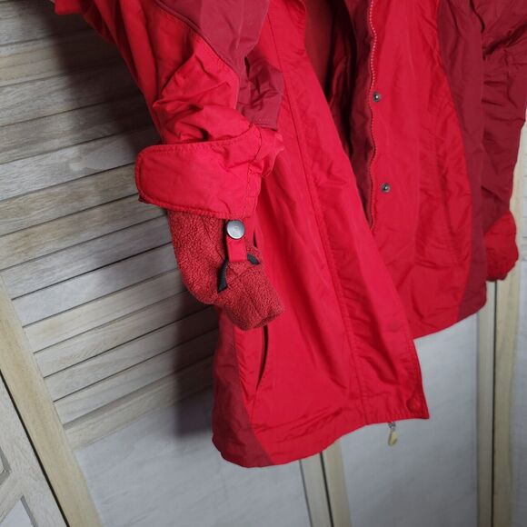 Columbia Core Interchange Womens Medium Fleece Jacket Red Winter Coat - Picture 13 of 14